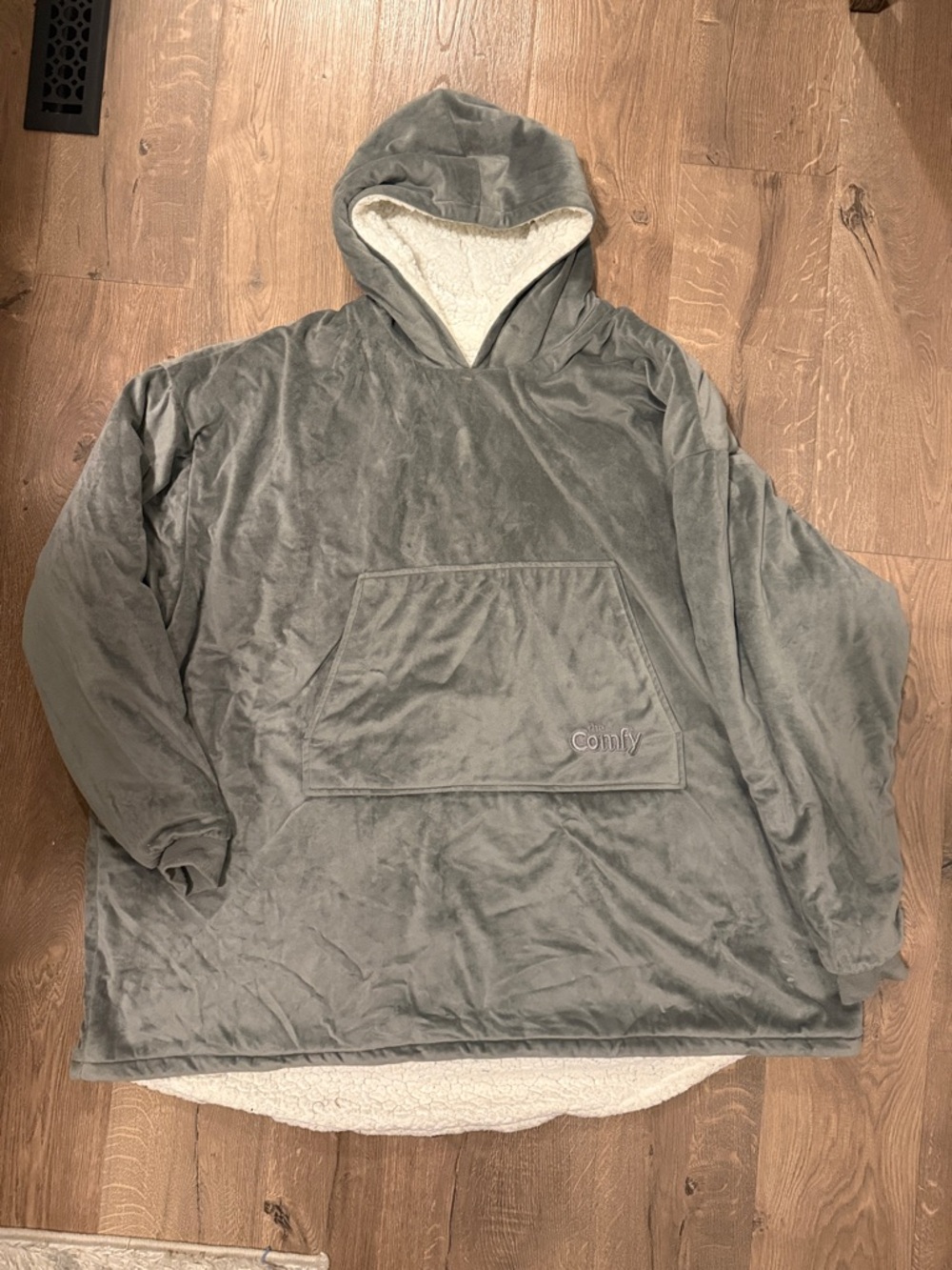 Comfy Hooded Oversized Blanket Pullover - Gray
